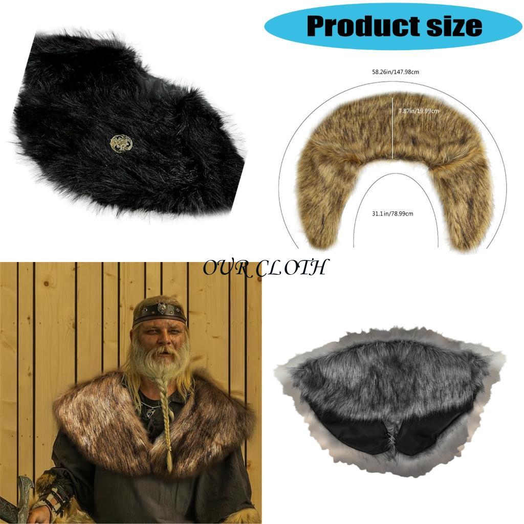 Medieval Men'S Accessories - Vikinges bulu selendang abad pertengahan ksatria