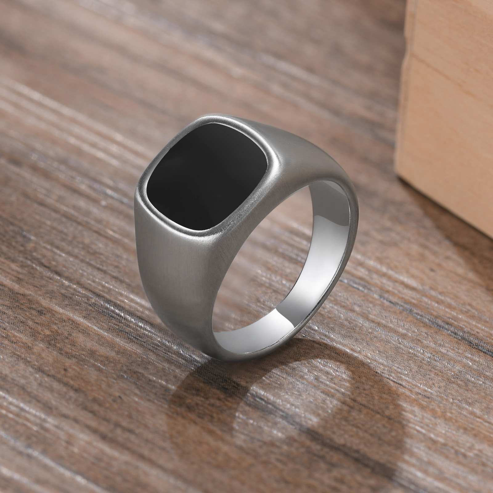 Signet Ring Men - Cincin Signet Baja Tahan Karat Pria