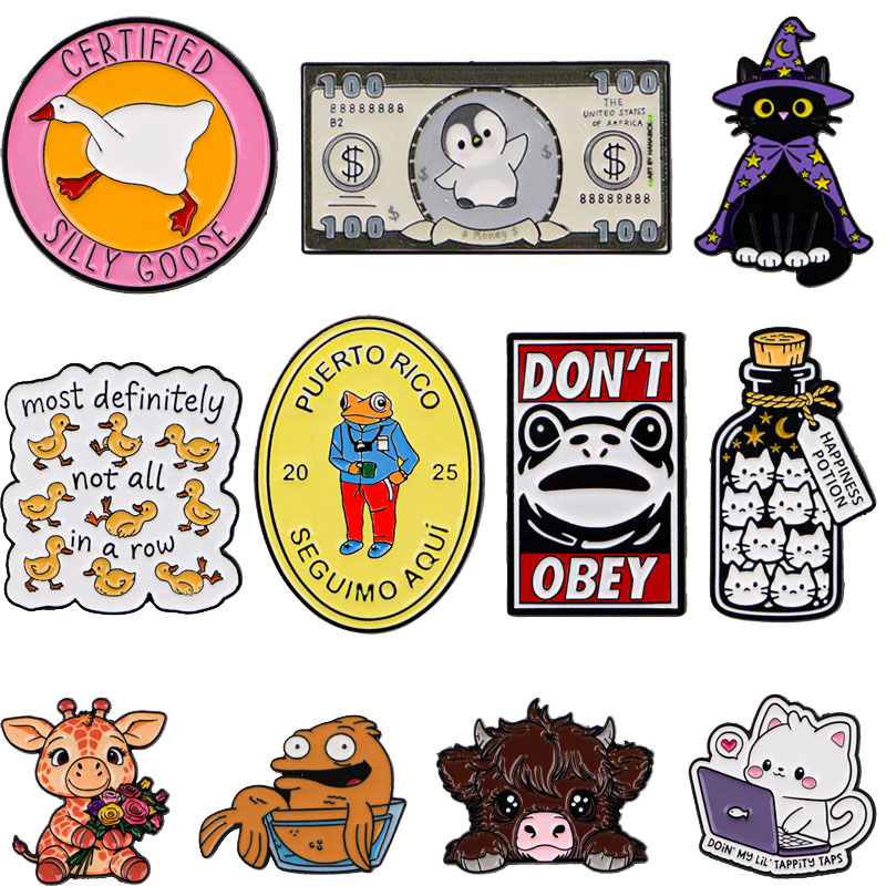 Men'S Accessories Clothing - Pin Enamel Lucu Bros Hewan Imut