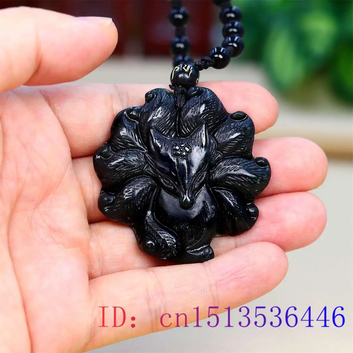Men'S Accessories Vintage - Giok Liontin Rubah Sembilan Ekor Kalung