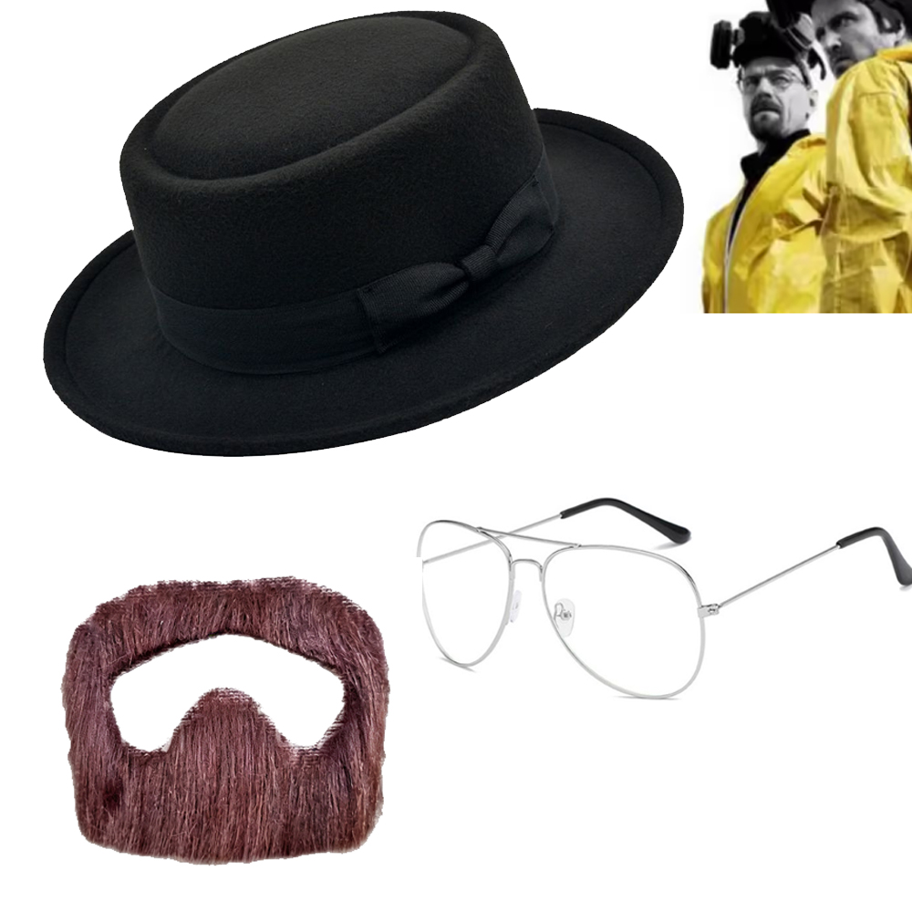 Men Accessories Hat - Set Kostum Walter White: Jenggot, Topi,