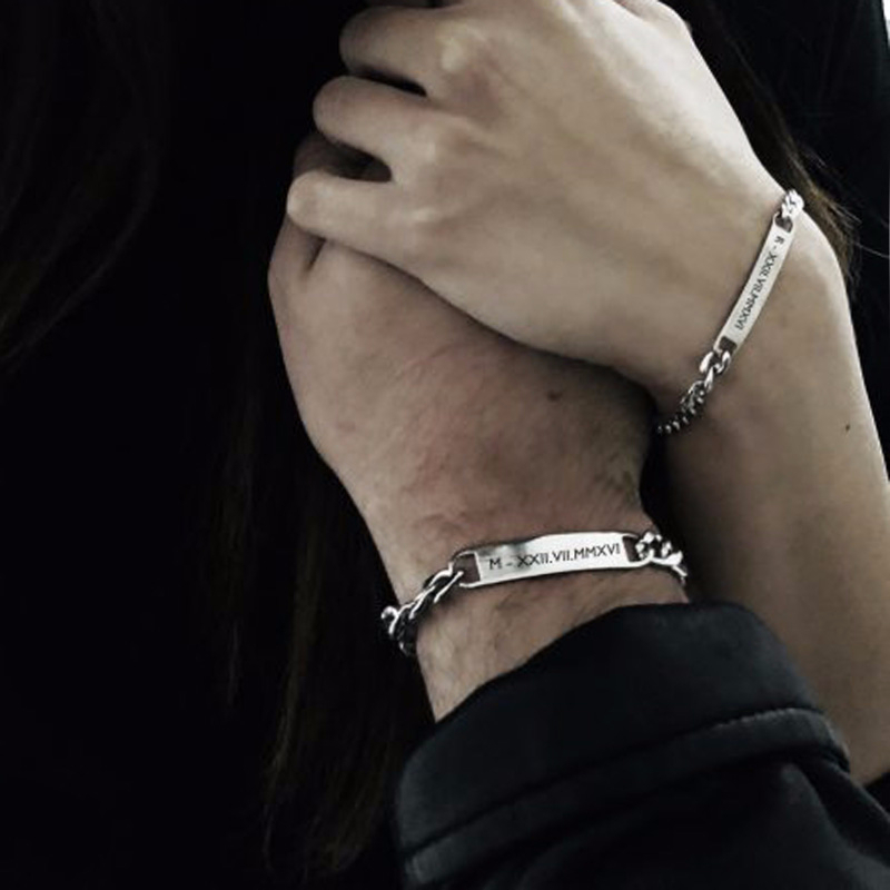 Men Accessories Name - Plat Id Tag Bar Gelang Kuba