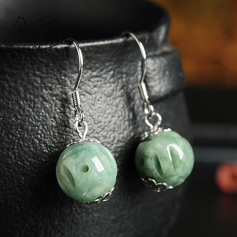 Men'S Accessories Drop Shipping - Manik-manik Emerald Alami Berongga untuk Anting