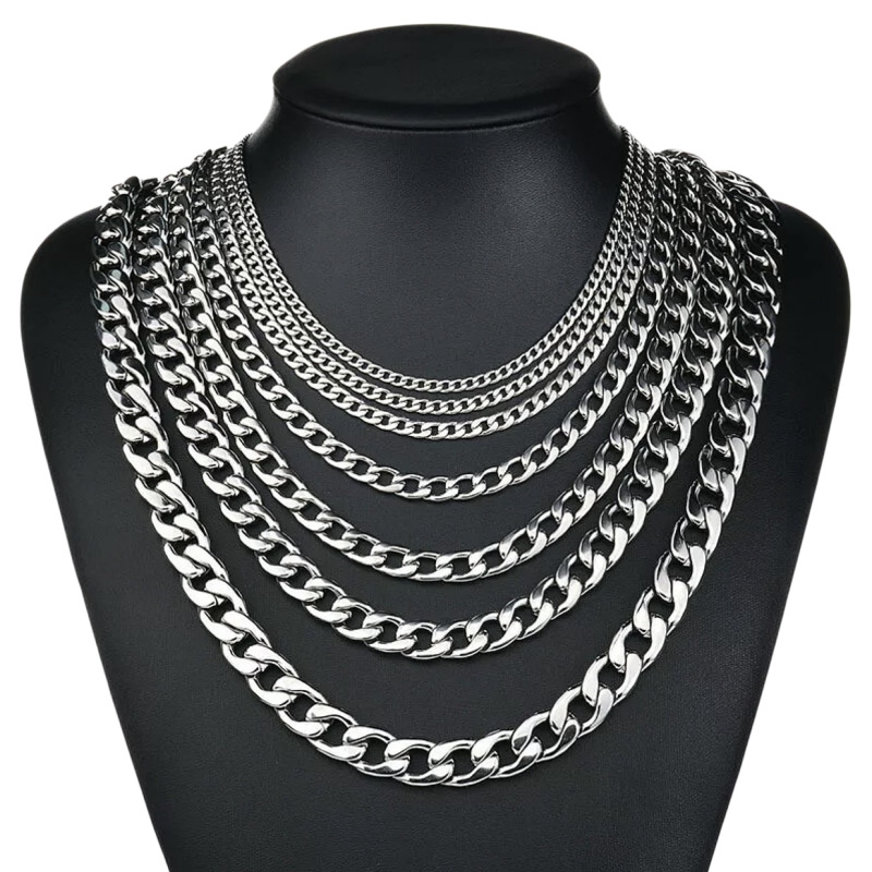 Men Accessories Neck Chain - Kalung Rantai Kuba Baja Tahan Karat