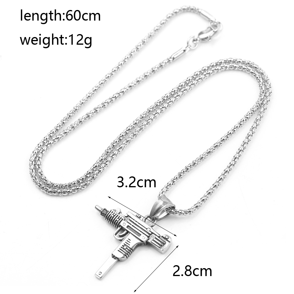 Kalung Liontin Senapan Mesin U - Men Accessories Fashion ulasan dan harga