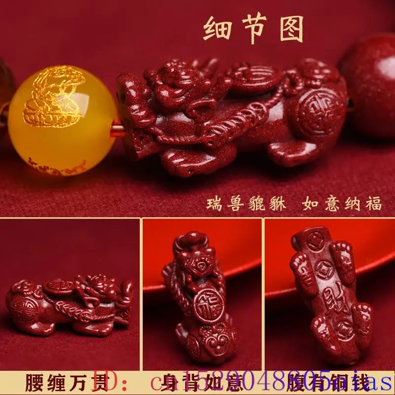 Gelang Pixiu Cinnabar asli mer - Men'S Accessories Vintage ulasan dan harga
