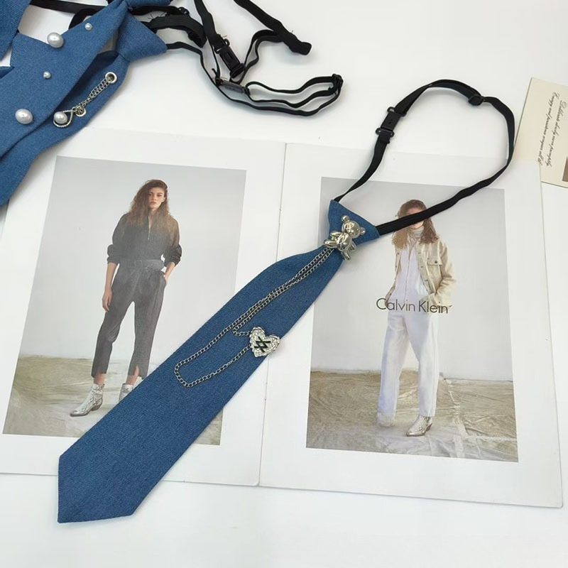 Dasi Biru Gaya Koboi Kemeja JK - Men Accessories Neck Chain ulasan dan harga