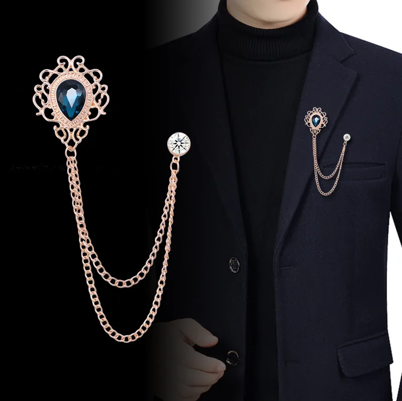 Pin Kerah Kristal Berlian Imit - Men Accessories Fashion ulasan dan harga