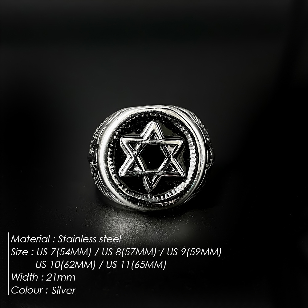 Cincin Bintang Daud Vintage un - Signet Ring Men ulasan dan harga