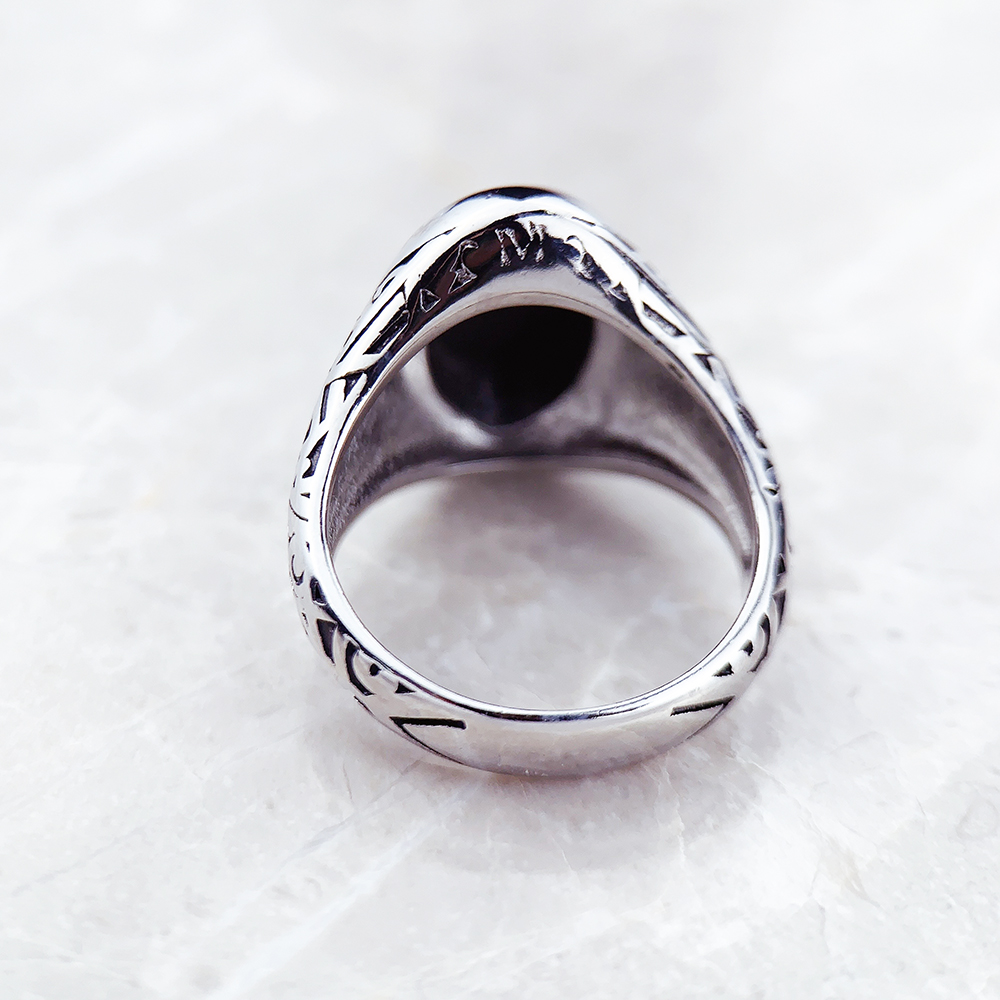 Cincin tanda tangan Oval hitam - Signet Ring Men ulasan dan harga