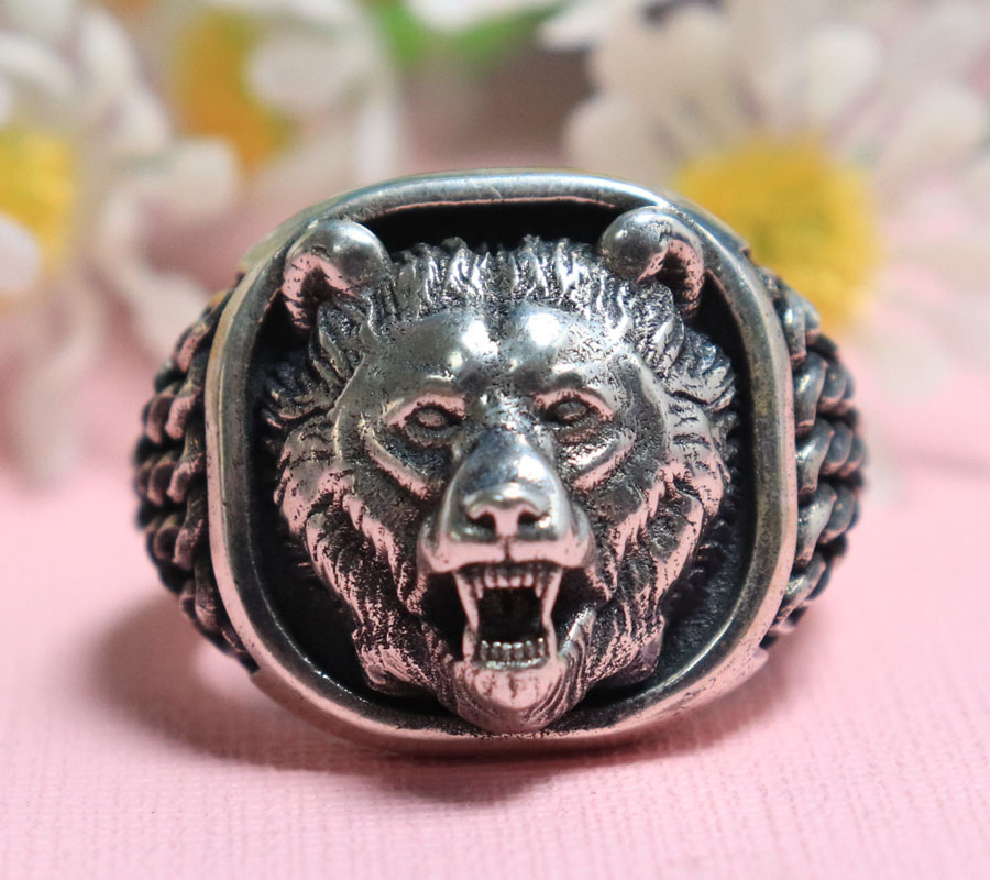 22g Kepala Beruang Viking Orna - Signet Ring Men ulasan dan harga