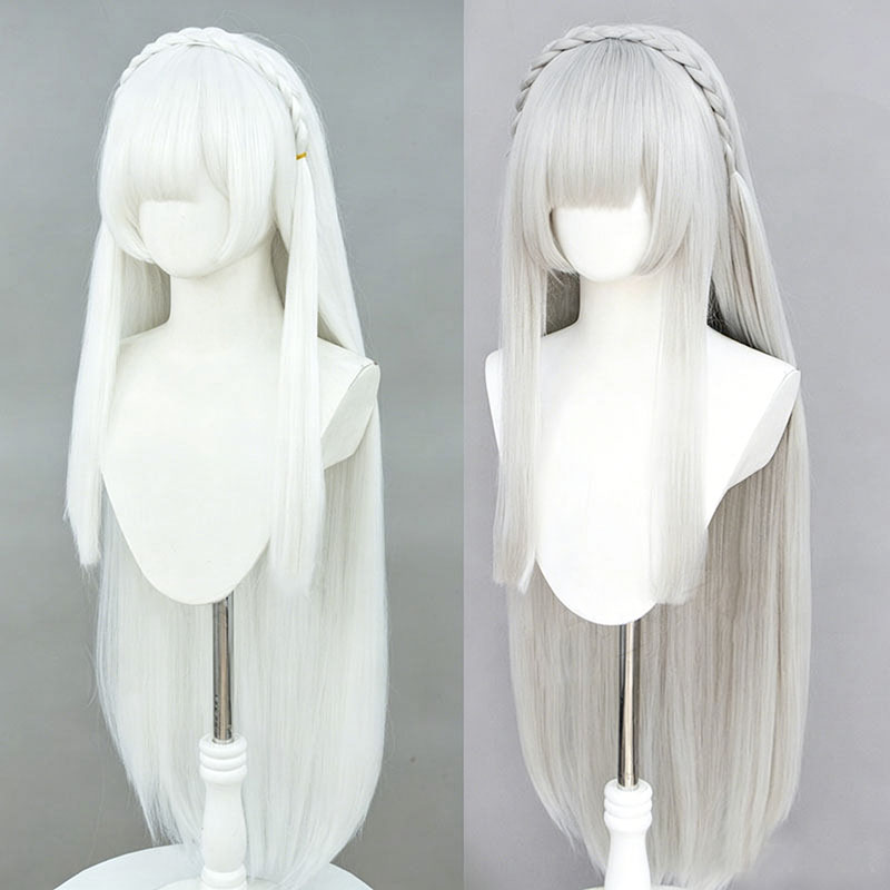 Wig Cosplay Anime Re:Zero Emil - Men Accessories In Silver ulasan dan harga