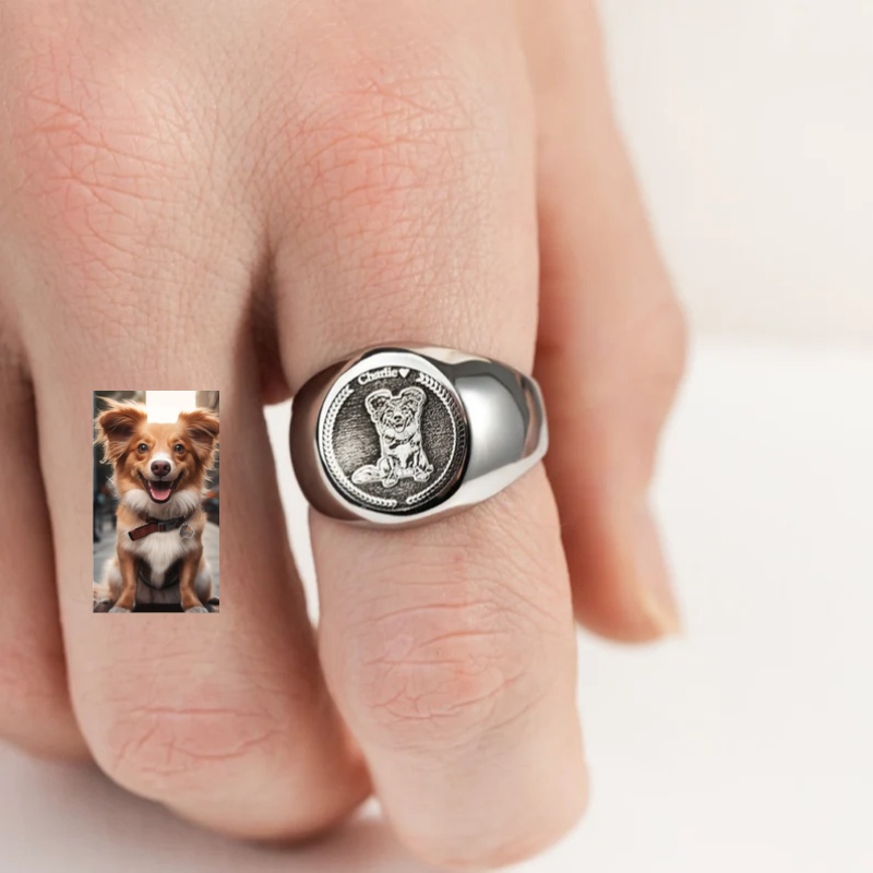 Cincin Stempel Foto Ukiran Kus - Signet Ring Men ulasan dan harga