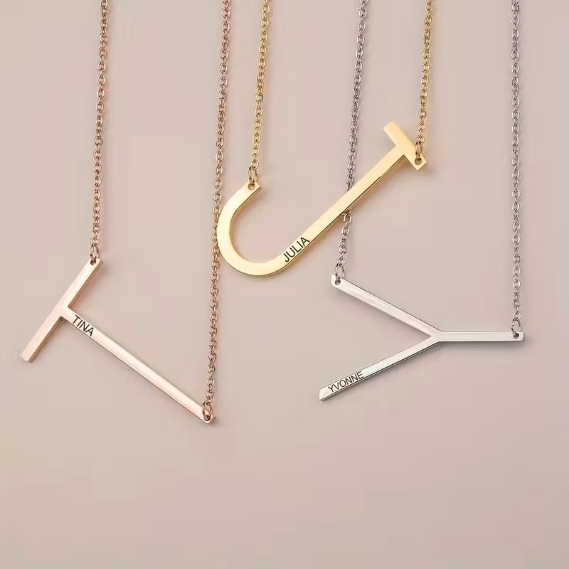 Kalung Nama Huruf Awal Kustom  - Men Accessories Neck Chain ulasan dan harga