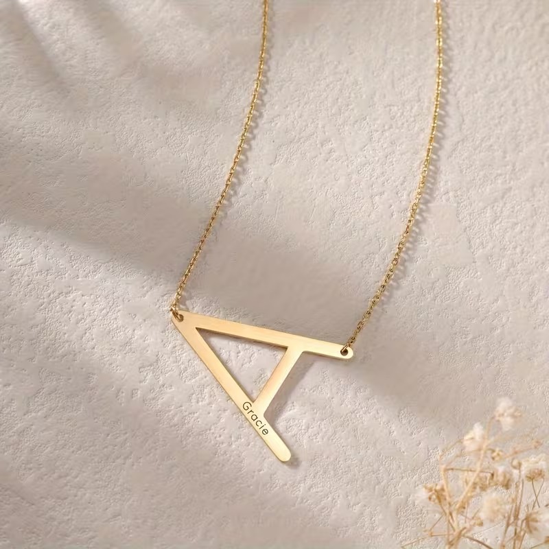 Kalung Nama Huruf Awal Kustom  - Men Accessories Neck Chain ulasan dan harga
