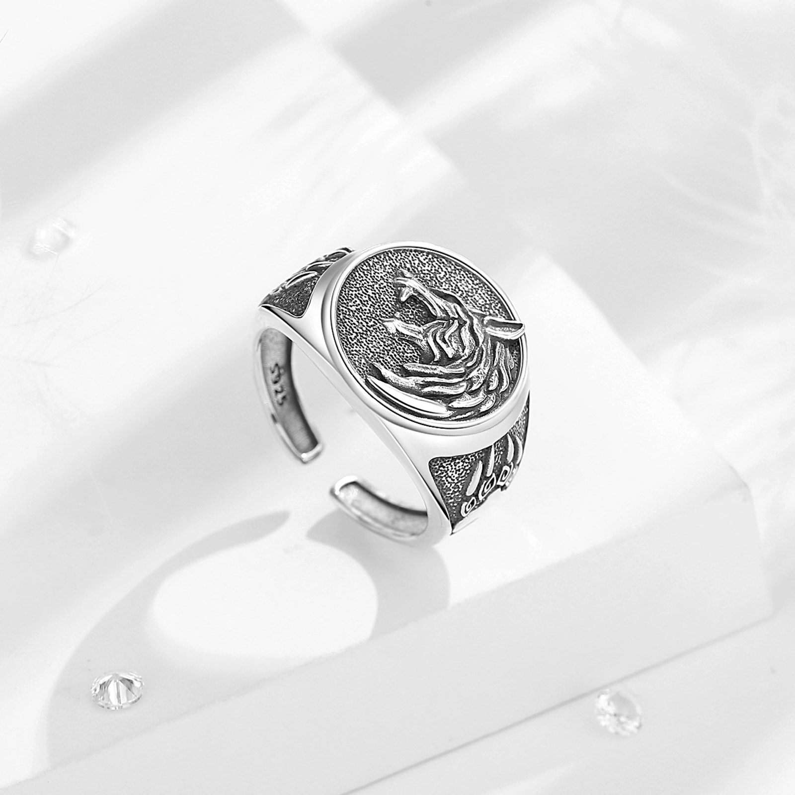 Eudora 925 perak murni Viking  - Signet Ring Men ulasan dan harga