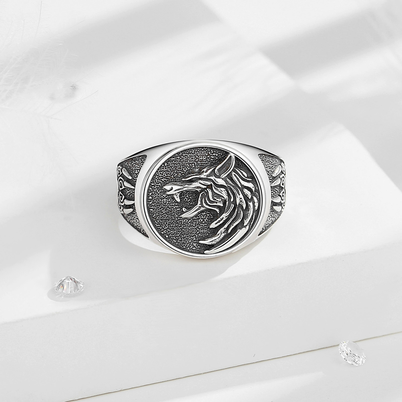 Eudora 925 perak murni Viking  - Signet Ring Men ulasan dan harga