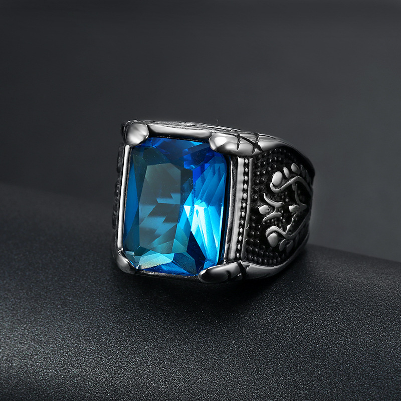 Perak Pria Warna Merah Biru Se - Signet Ring Men ulasan dan harga