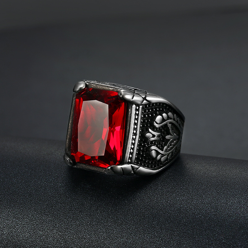 Perak Pria Warna Merah Biru Se - Signet Ring Men ulasan dan harga