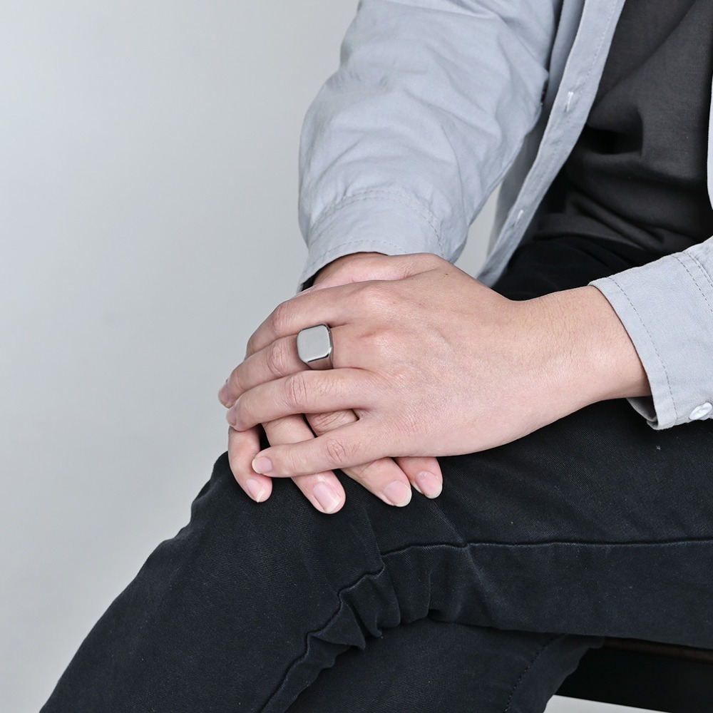 Cincin Tungsten Carbide Perseg - Signet Ring Men ulasan dan harga