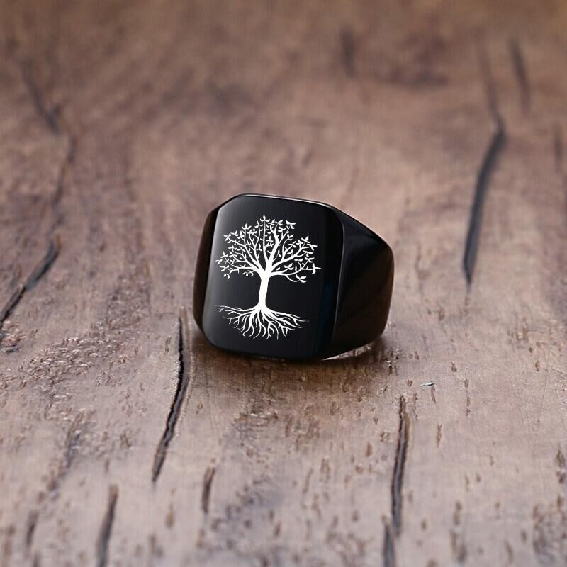 Vnox Rock Punk Pohon Kehidupan - Signet Ring Men ulasan dan harga