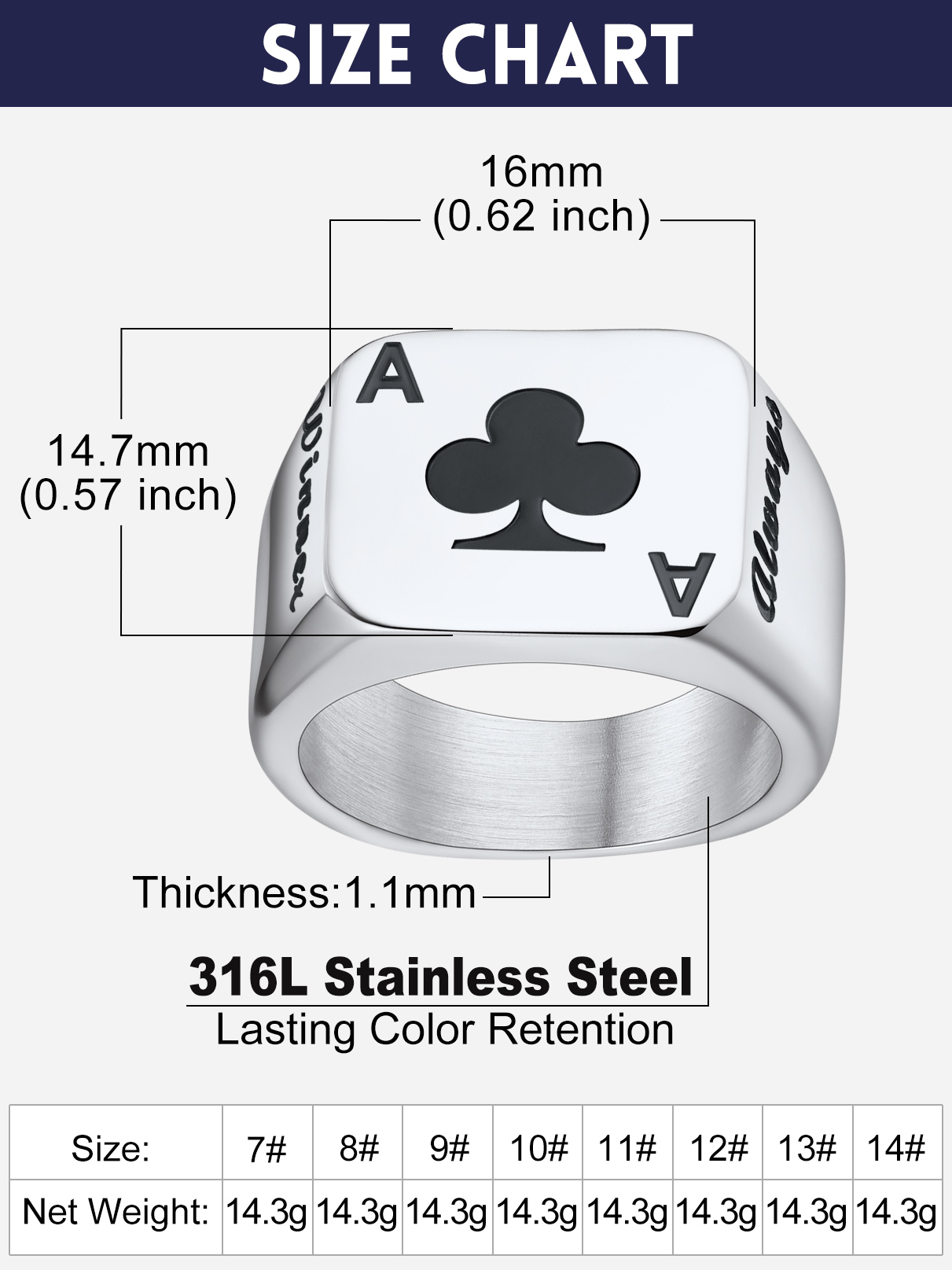 U7 Cincin Kartu Poker Baja Tah - Signet Ring Men ulasan dan harga